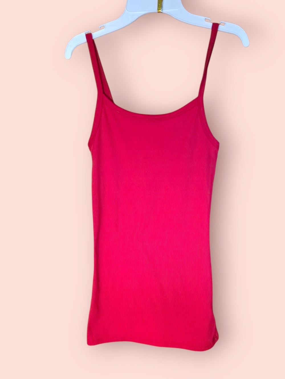 ^ No Boundaries Red Ribbed Spaghetti Strap Tank